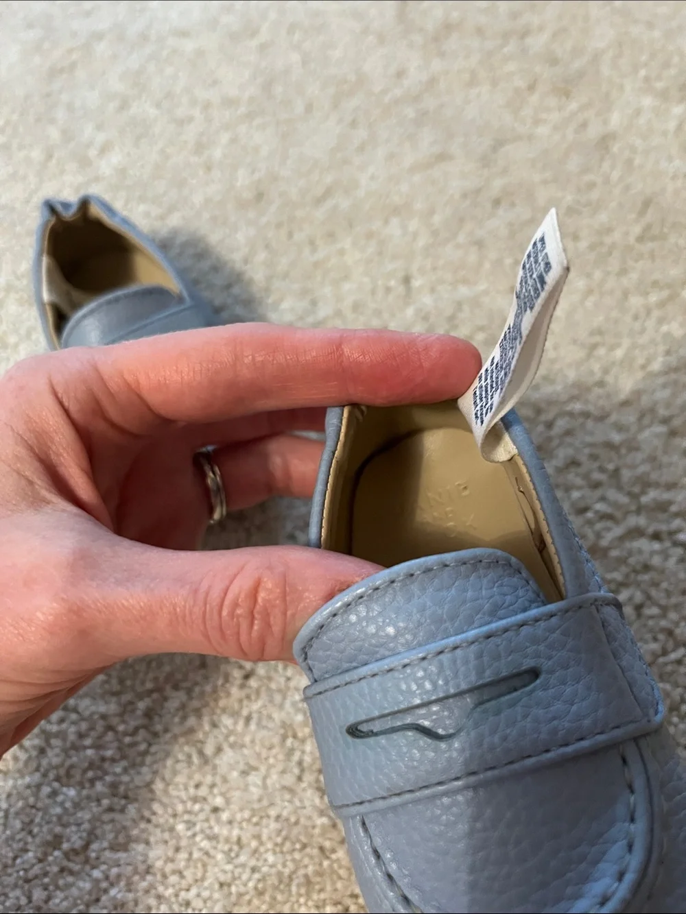 Janie and Jack Light Blue Baby Penny Loafers Sz. 6-12m
